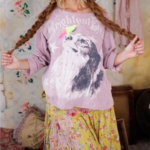 NWT Magnolia Pearl Brightest Eyes Long Sleeve Tee, OS